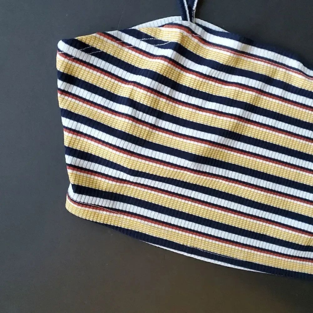 Shein Curve Striped Cropped Tank Top - Picture 5 of 10
